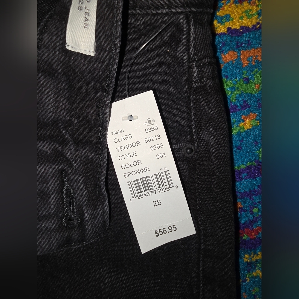 NWT PacSun Dad Jeans size 28 black button fly high rise straight relaxed fit. - Picture 5 of 10